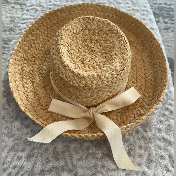 ✨VINTAGE✨ S.F. Green San Francisco SUN ☀️ HAT w/ Cream BOW EUC‼️ - Picture 2 of 15